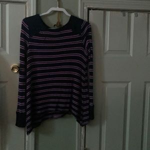 Justice Long Sleeve Purple Striped Shirt